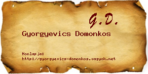 Gyorgyevics Domonkos névjegykártya
